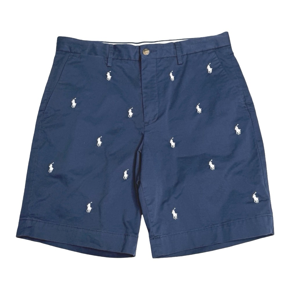 Polo Ralph Lauren Chino Shorts Navy Blue Embroidered Pony Men's Sz Sz 31